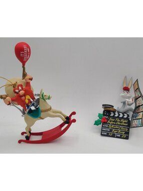 Lot of 2 Looney Tunes Christmas Ornaments – Yosemite Sam & Bugs Bunny